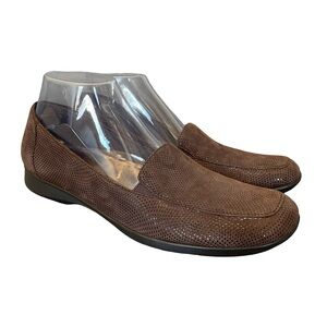 Trotters T1365-204 JENN MINI DOTS Dark Brown Patent Suede Comfort Flat 10 N